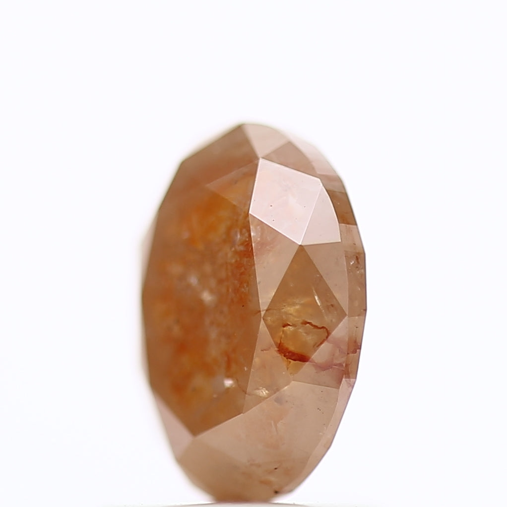 1.30 Carat Natural Orange Oval Cut Salt And Pepper Diamond 7.37 MM