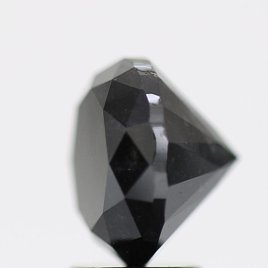 3.29 Carat Fancy Black Round Brilliant Diamond GIA