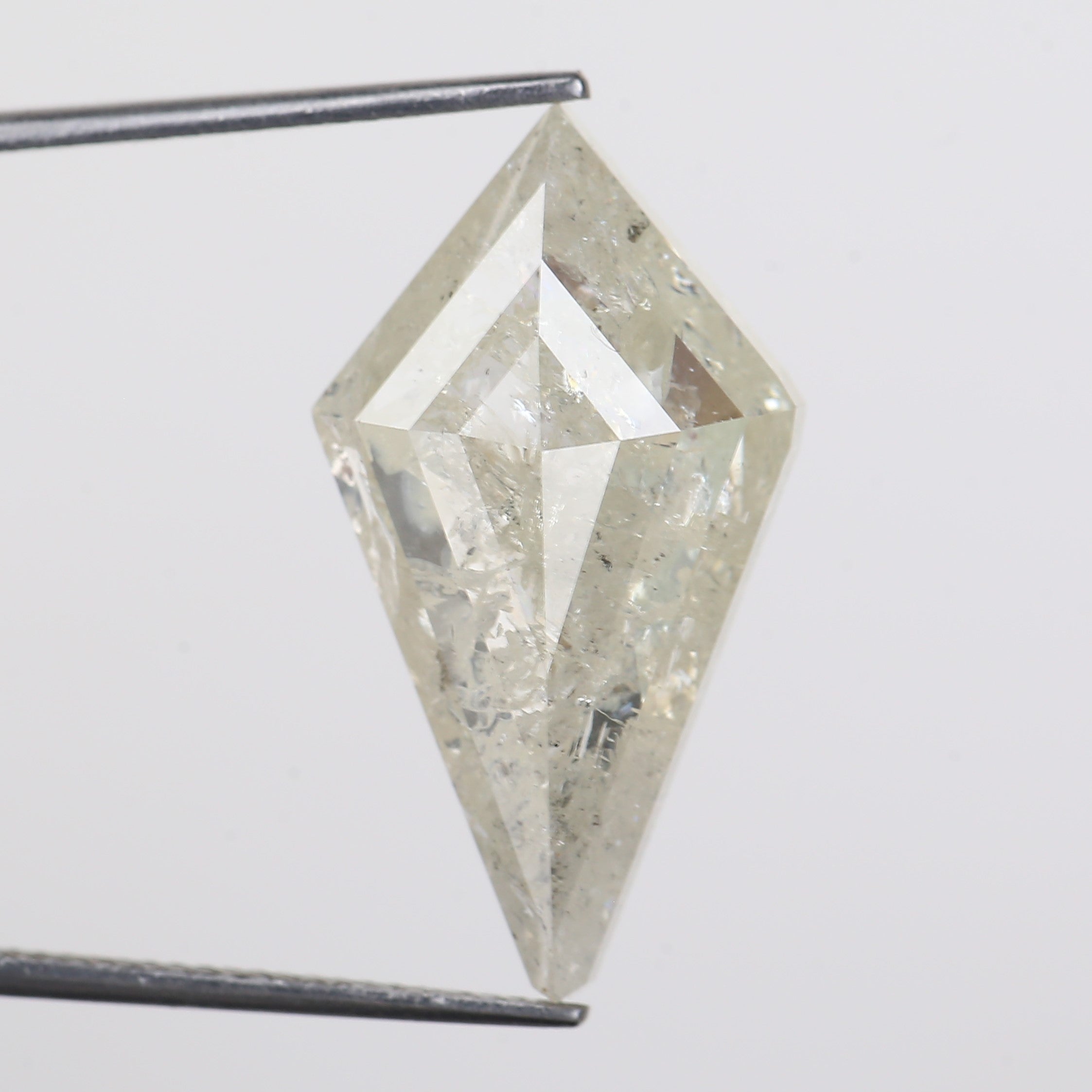 13 Carat Salt Pepper Diamond Kite Natural Light Yellowish White