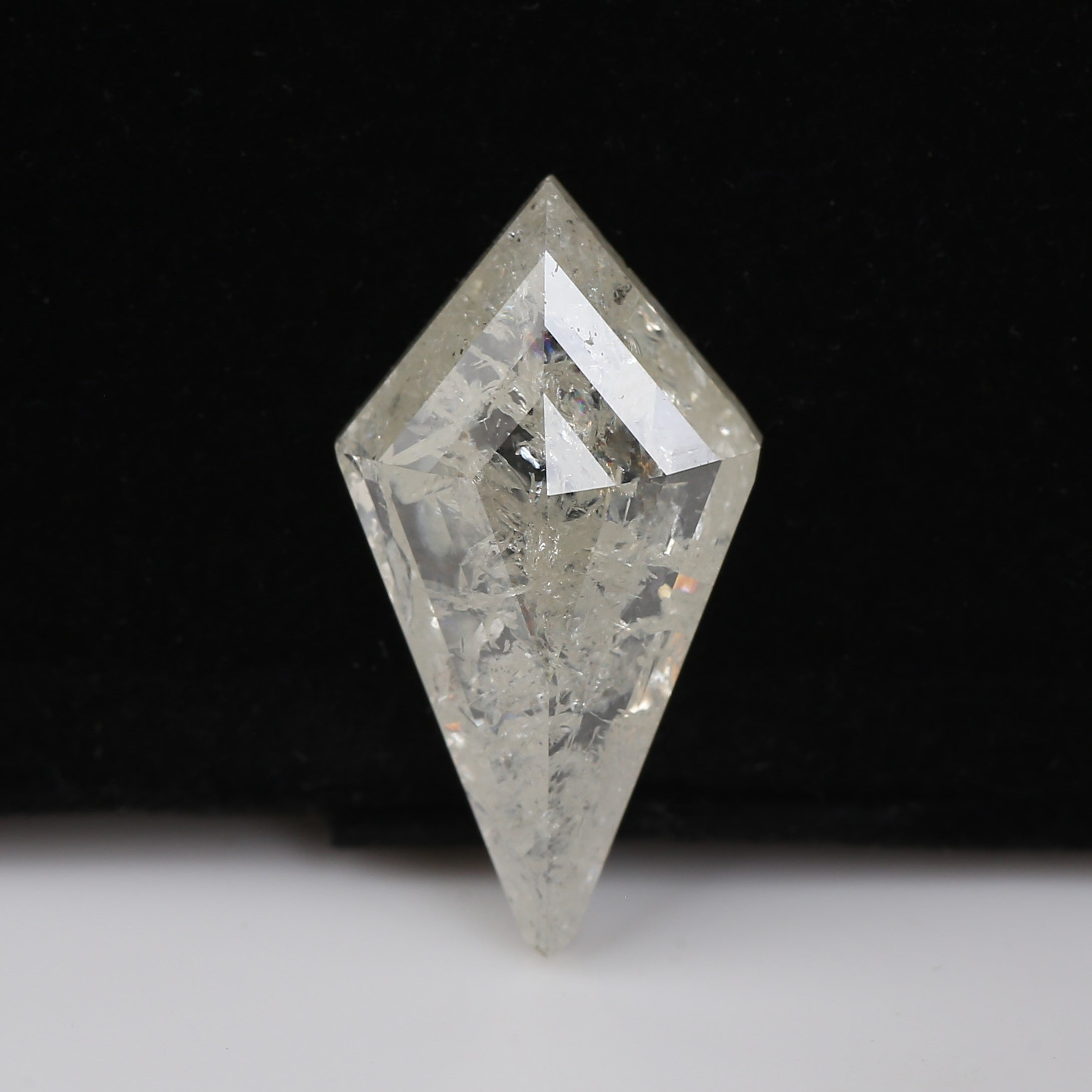13 Carat Salt Pepper Diamond Kite Natural Light Yellowish White