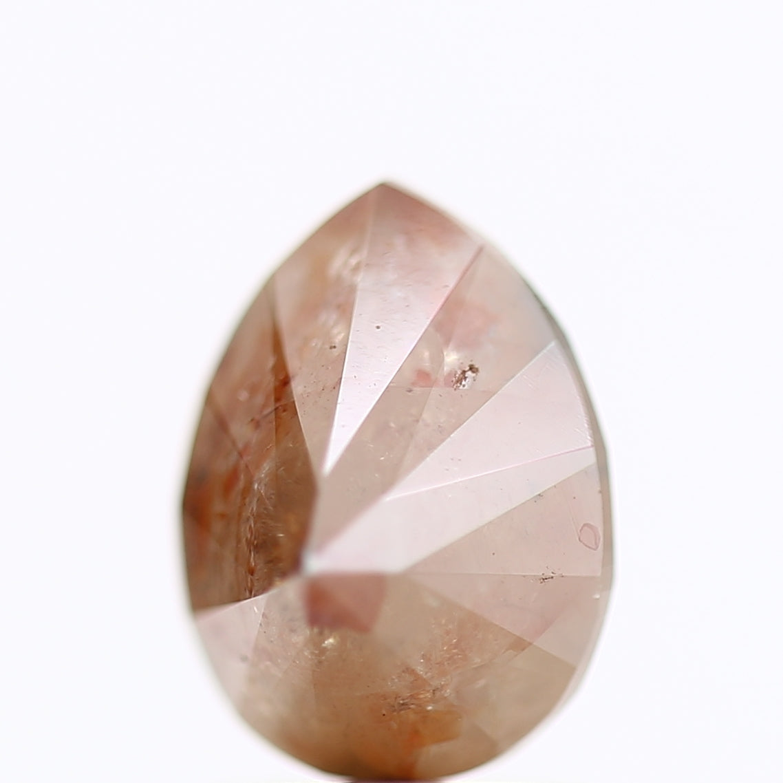 2.12 Carat Pear Cut Orange Salt And pepper Diamond 8.38 MM