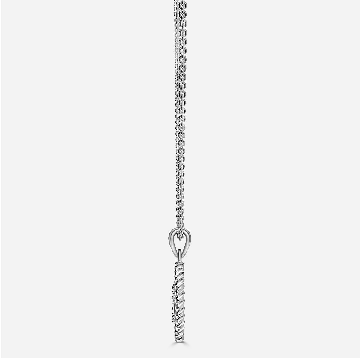 14K/18K White Gold Aquarius Diamond Star Sign Coin Necklace