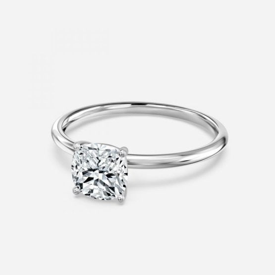 Bdaya Cushion Solitaire Engagement Ring 14K / 18K Solid Gold