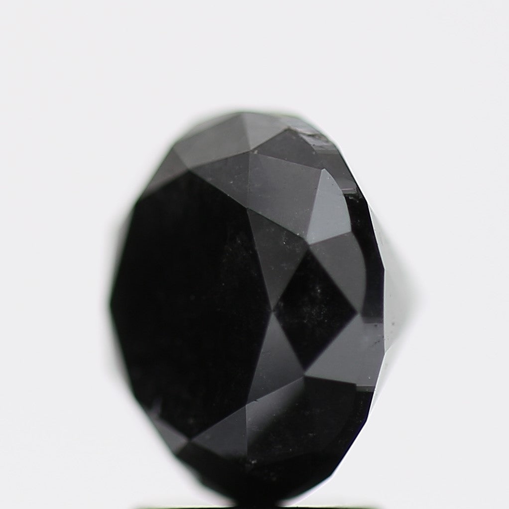 3.29 Carat Fancy Black Round Brilliant Diamond GIA