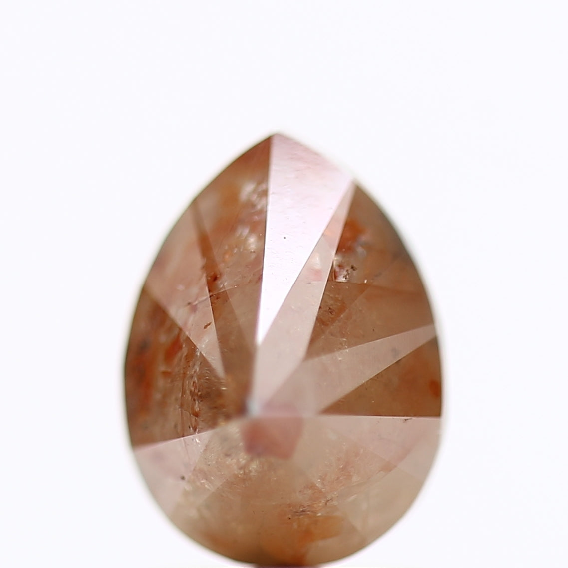 2.12 Carat Pear Cut Orange Salt And pepper Diamond 8.38 MM