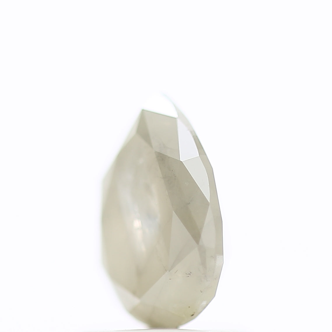 1.11 Carat Natural Grey Milky Pear Salt Pepper Diamond 7.72 MM
