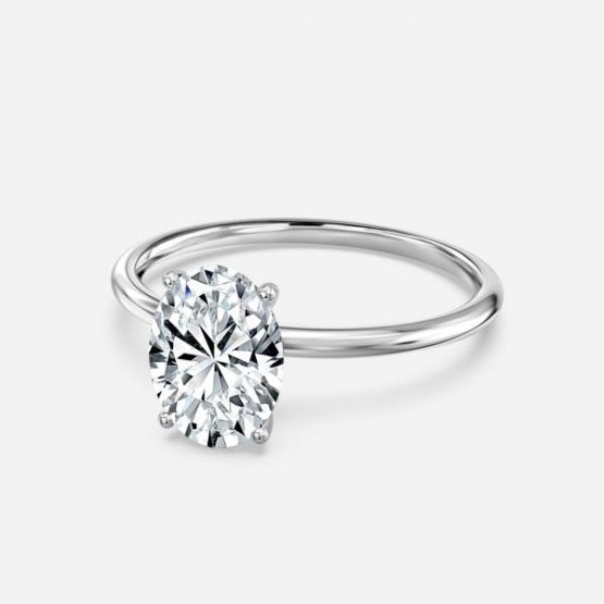 Bdaya Oval Solitaire Engagement Ring 14K / 18K Solid Gold