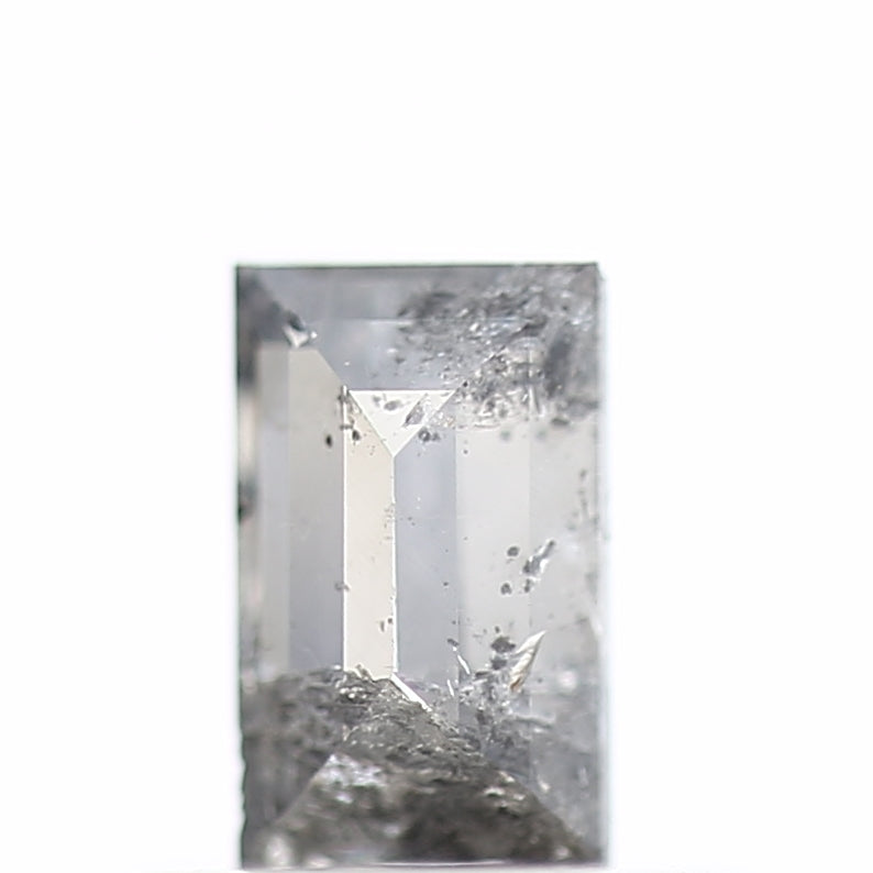 0.38 Carat Baguette Cut Salt & Pepper Diamond Gray Loose Diamond 5.25 MM