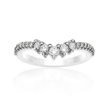 Curve Grand White Diamond Band 14K Yellow Gold - Blackdiamond