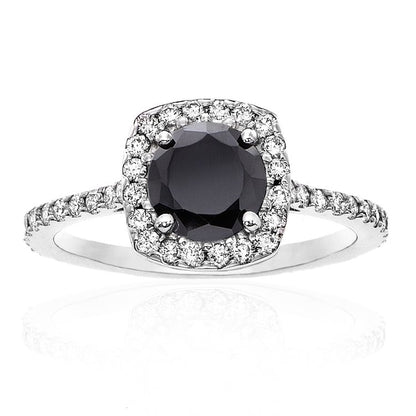 Halo Most Eternity Black and White Diamond Ring - Blackdiamond