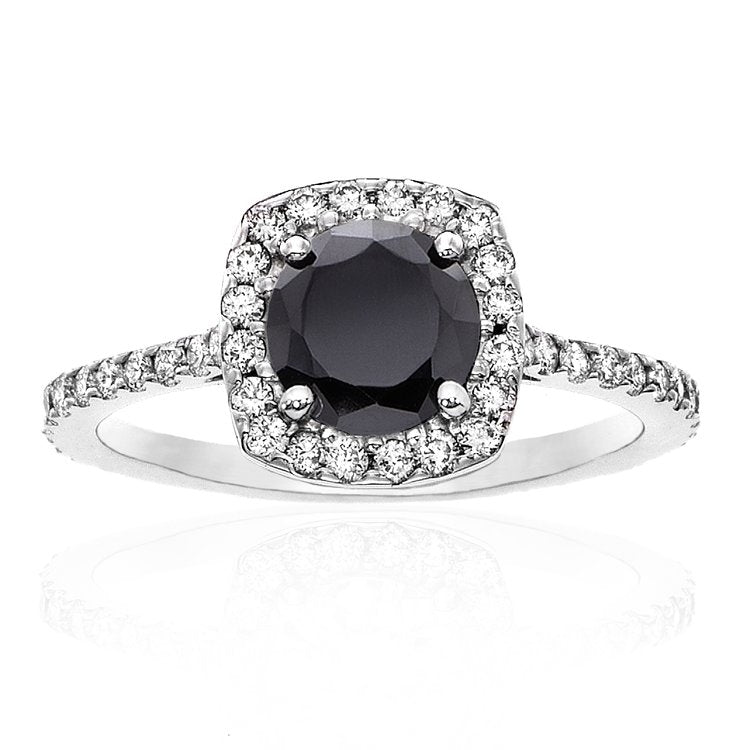 Halo Most Eternity Black and White Diamond Ring - Blackdiamond