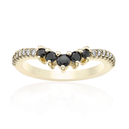 Curve Grand Black and White Diamond Band - Blackdiamond