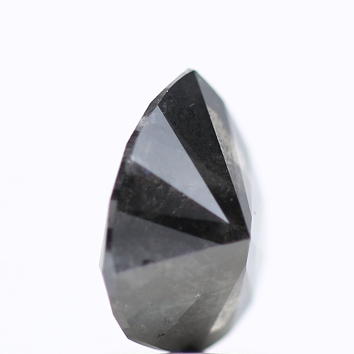 1.84 Carat Gray Black Salt and Pepper Pear Diamond 9.16 MM
