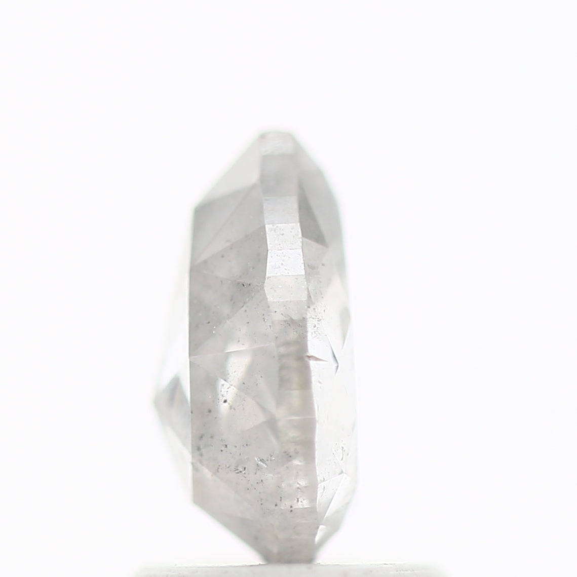 1.27 Carat Natural Icy Gray Salt and Pepper Pear Diamond 8.06 MM