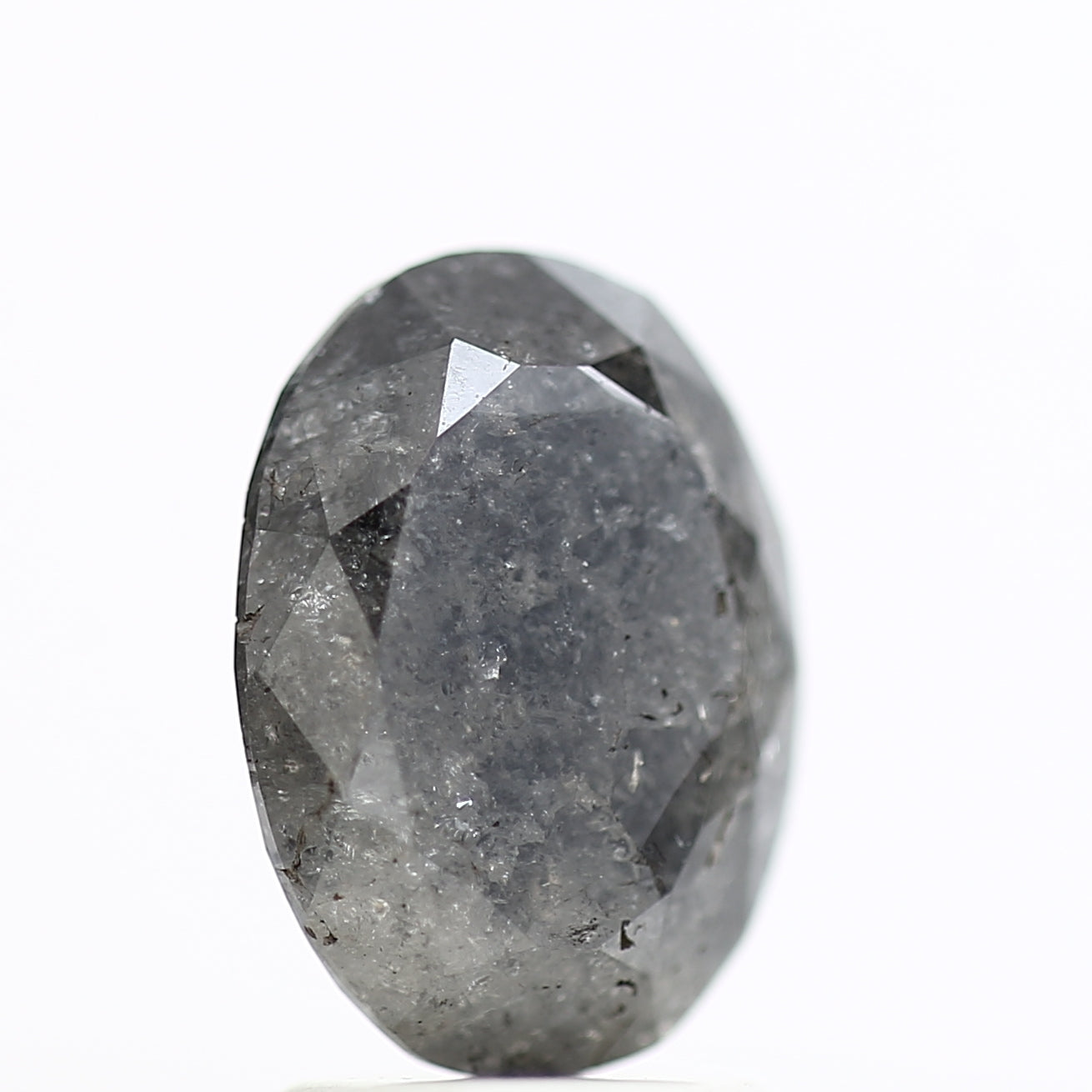 2.21 Carat Fancy Grey Salt and Pepper Oval Diamond 9.54 MM