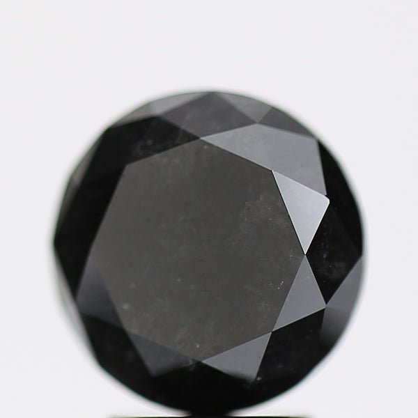 3.29 Carat Fancy Black Round Brilliant Diamond GIA