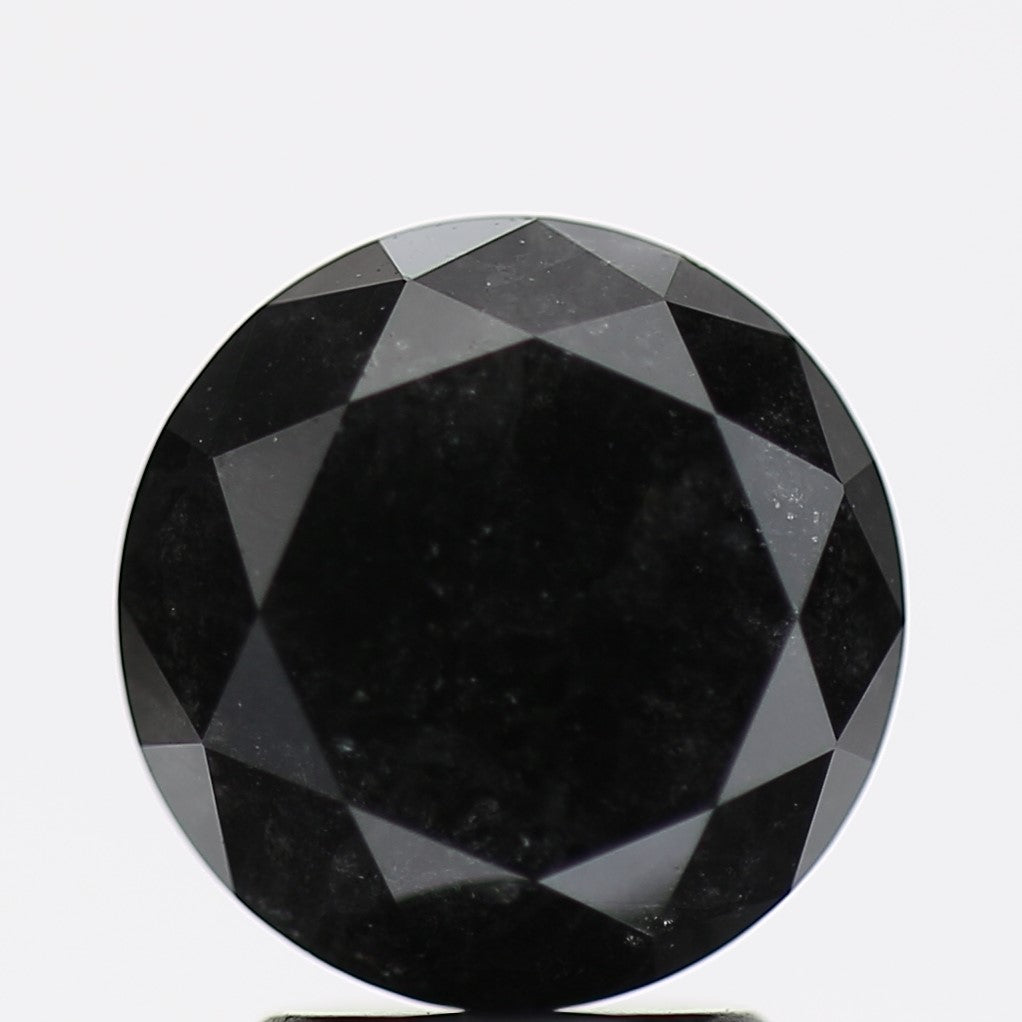 3.29 Carat Fancy Black Round Brilliant Diamond GIA