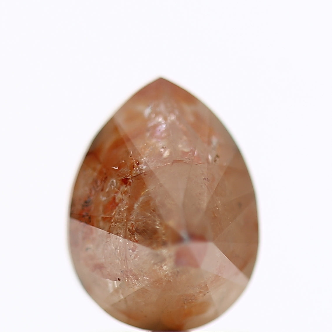 2.12 Carat Pear Cut Orange Salt And pepper Diamond 8.38 MM