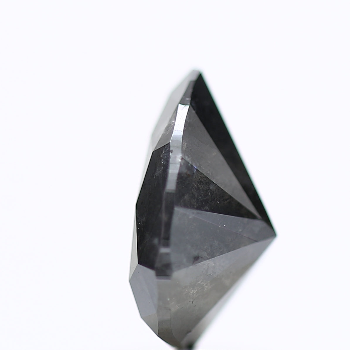 1.84 Carat Gray Black Salt and Pepper Pear Diamond 9.16 MM
