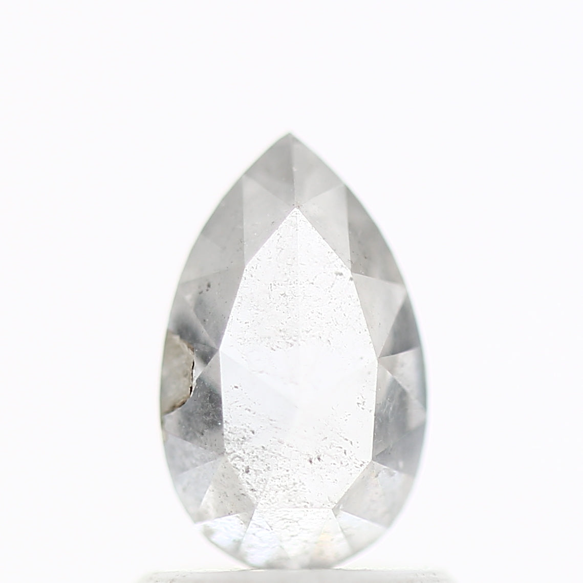 1.27 Carat Natural Icy Gray Salt and Pepper Pear Diamond 8.06 MM