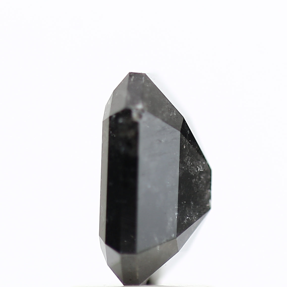 1.81 Ct Natural Color Emerald Cut Black Salt and Pepper Diamond 8.05 MM