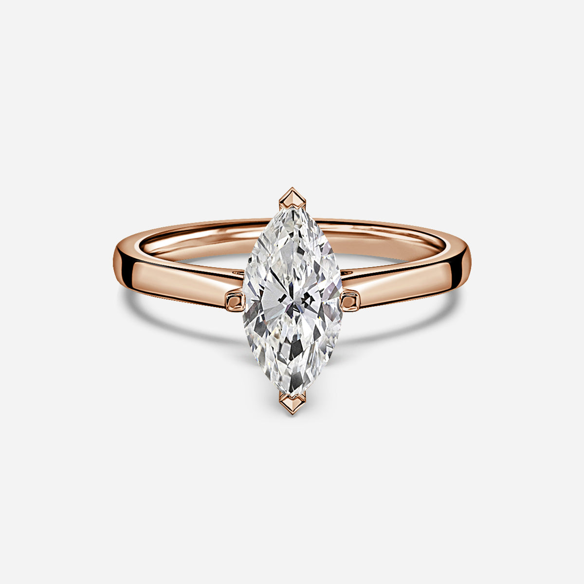 18K Rose Gold 1 Carat Marquise Engagement Ring Morgan