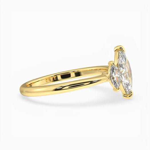 18K Solid Gold 1 Carat D VVS1 Marquise Engagement Ring Orion