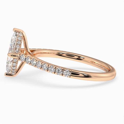 18K Solid Gold 1 Carat D VVS1 Marquise Engagement Ring Zara Belle