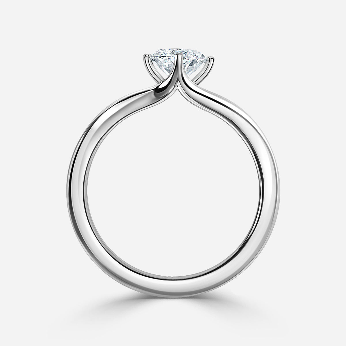 18K Solid Gold Marquise Solitaire  Engagement Ring Amara