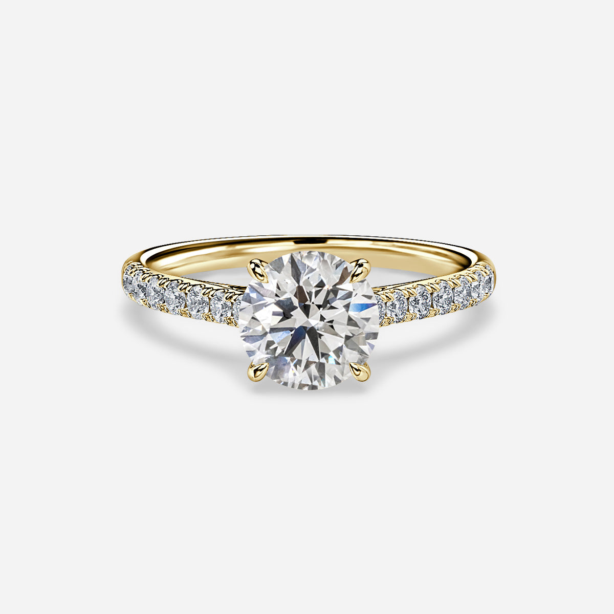 18K Gold 1 Carat D VVS1 Round Diamond Engagement Ring Sophie