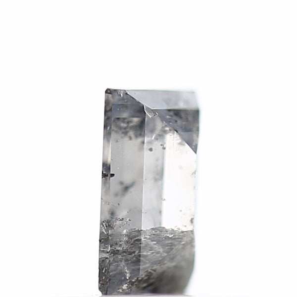 0.38 Carat Baguette Cut Salt & Pepper Diamond Gray Loose Diamond 5.25 MM