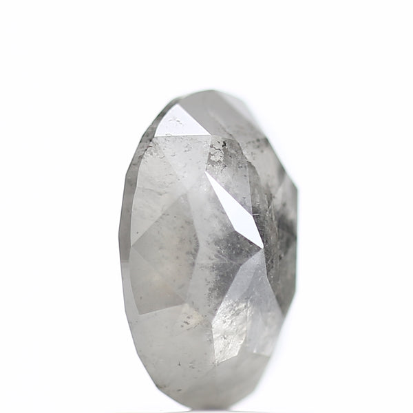 1.60 Carat Rose cut Fancy Gray Oval Salt and Pepper Diamond 8.52 MM
