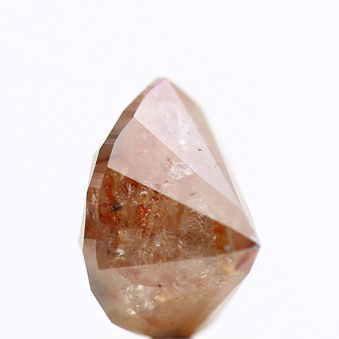 2.12 Carat Pear Cut Orange Salt And pepper Diamond 8.38 MM