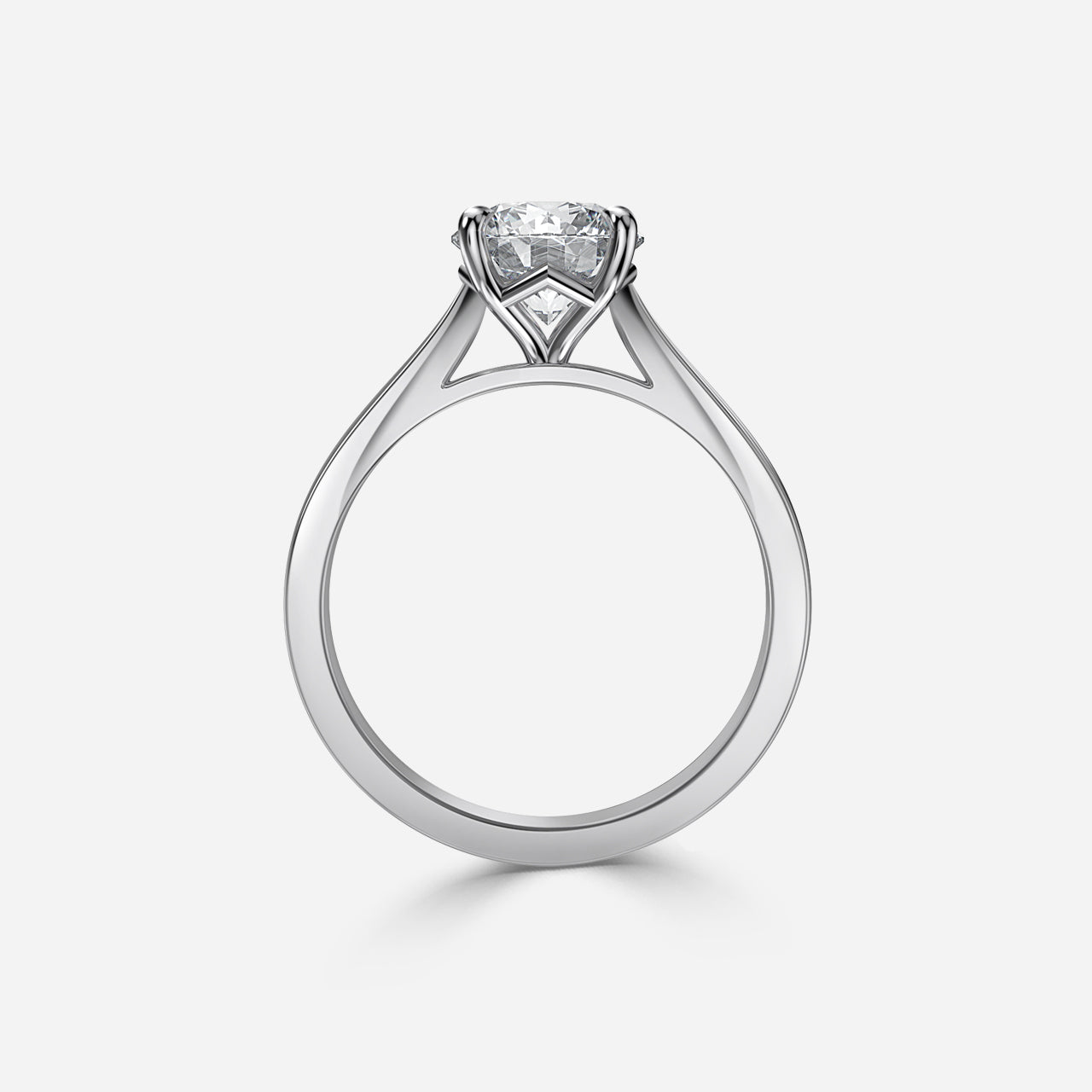 18k Gold 1 Carat D VVS1 Round Diamond Engagement Ring Spring
