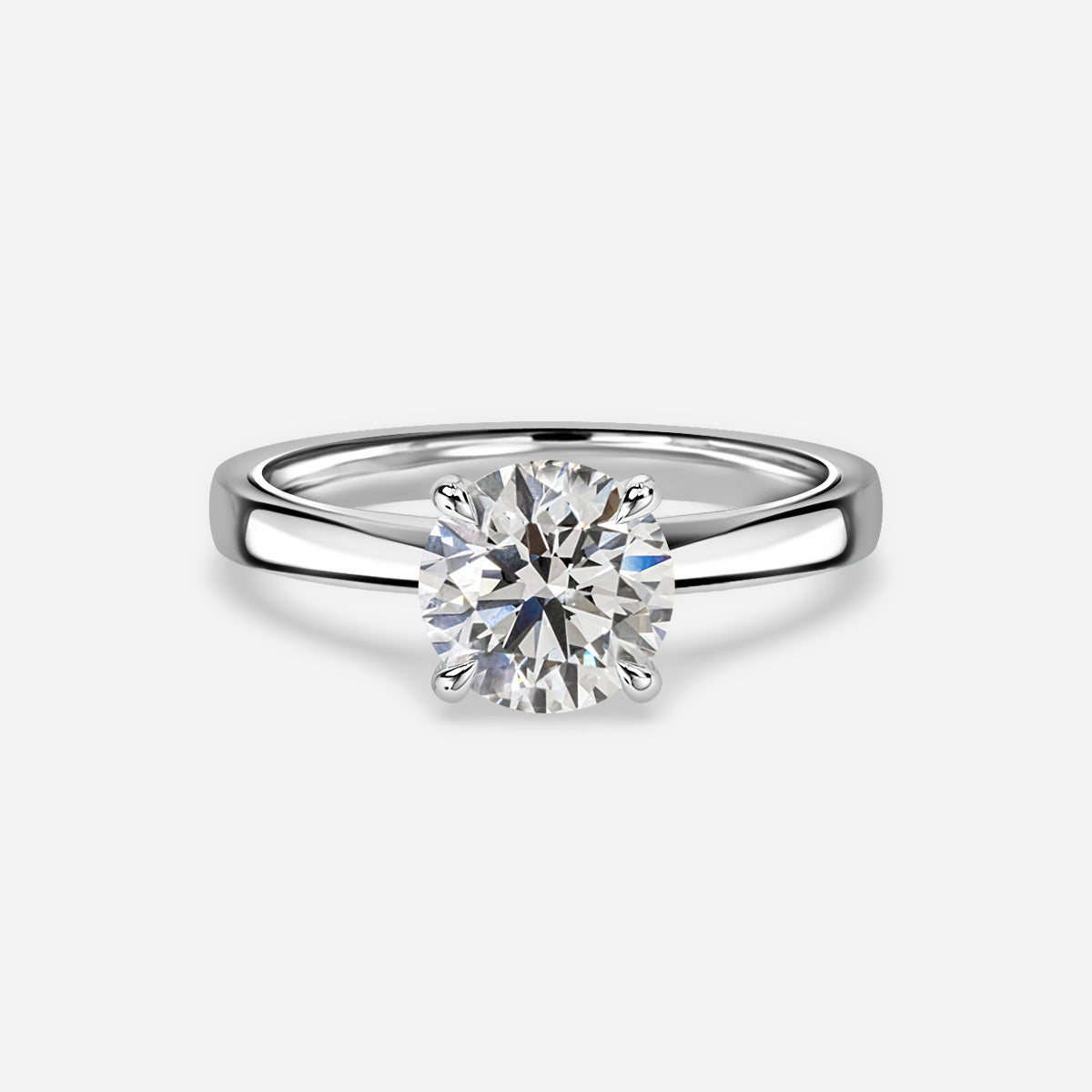 18k Gold 1 Carat D VVS1 Round Diamond Engagement Ring Spring
