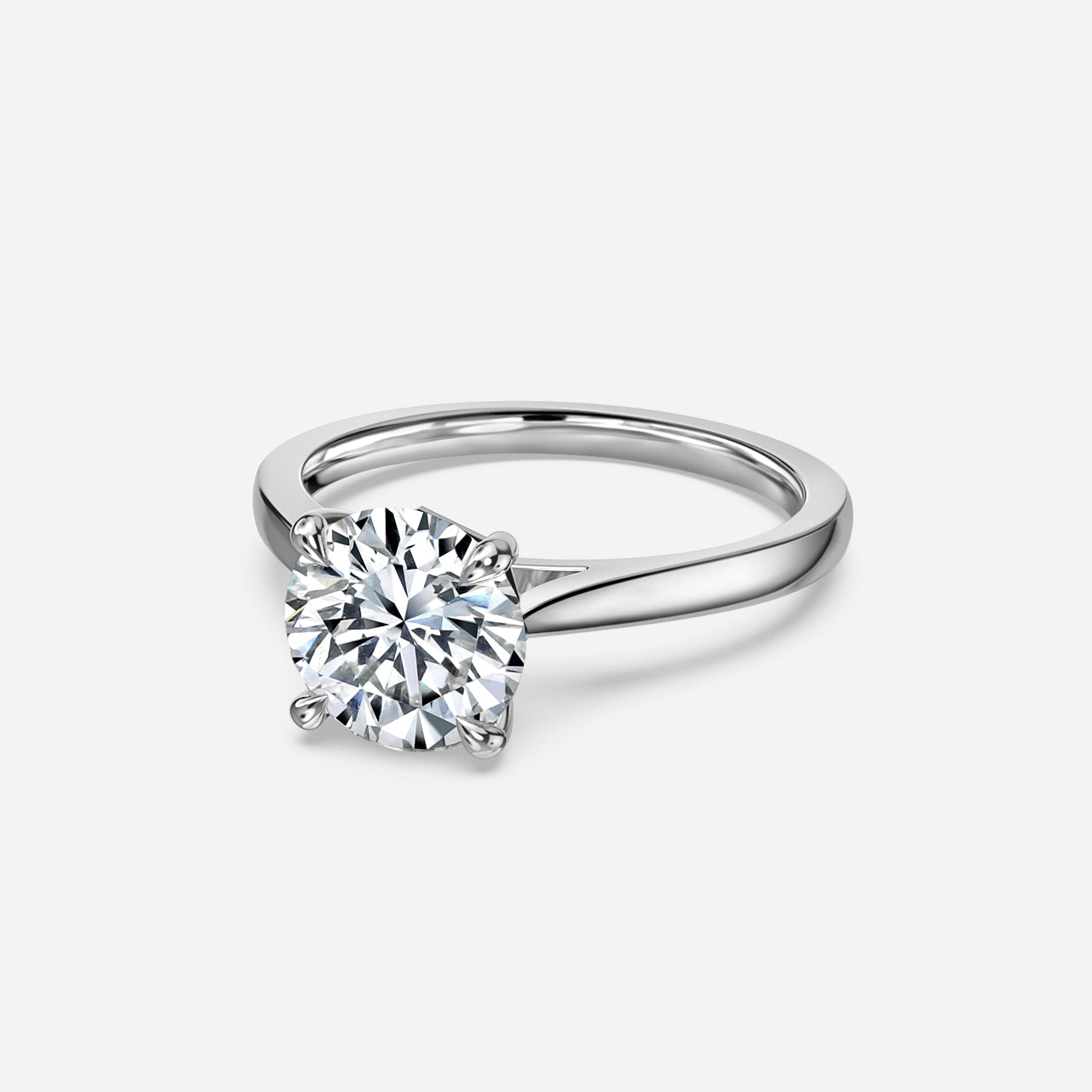 18k Gold 1 Carat D VVS1 Round Diamond Engagement Ring Spring