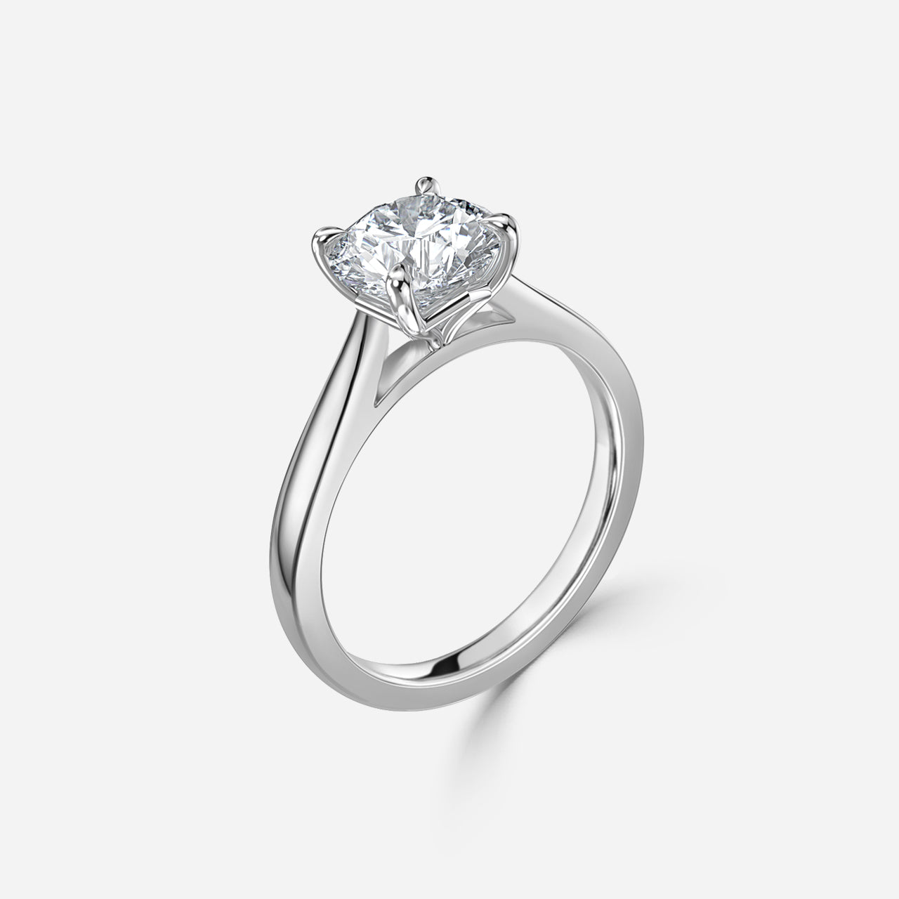 18k Gold 1 Carat D VVS1 Round Diamond Engagement Ring Spring