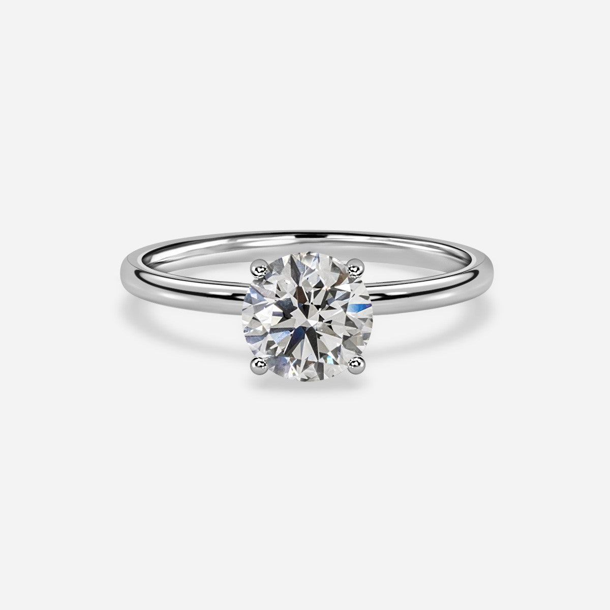 18k Gold 1ct D VVS1 Round Solitaire Engagement Ring Grace