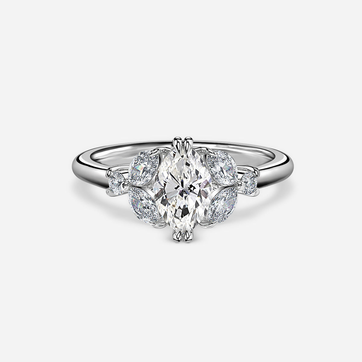 18k Rose Gold 1ct D VVS1 Marquise Engagement Ring Alexa