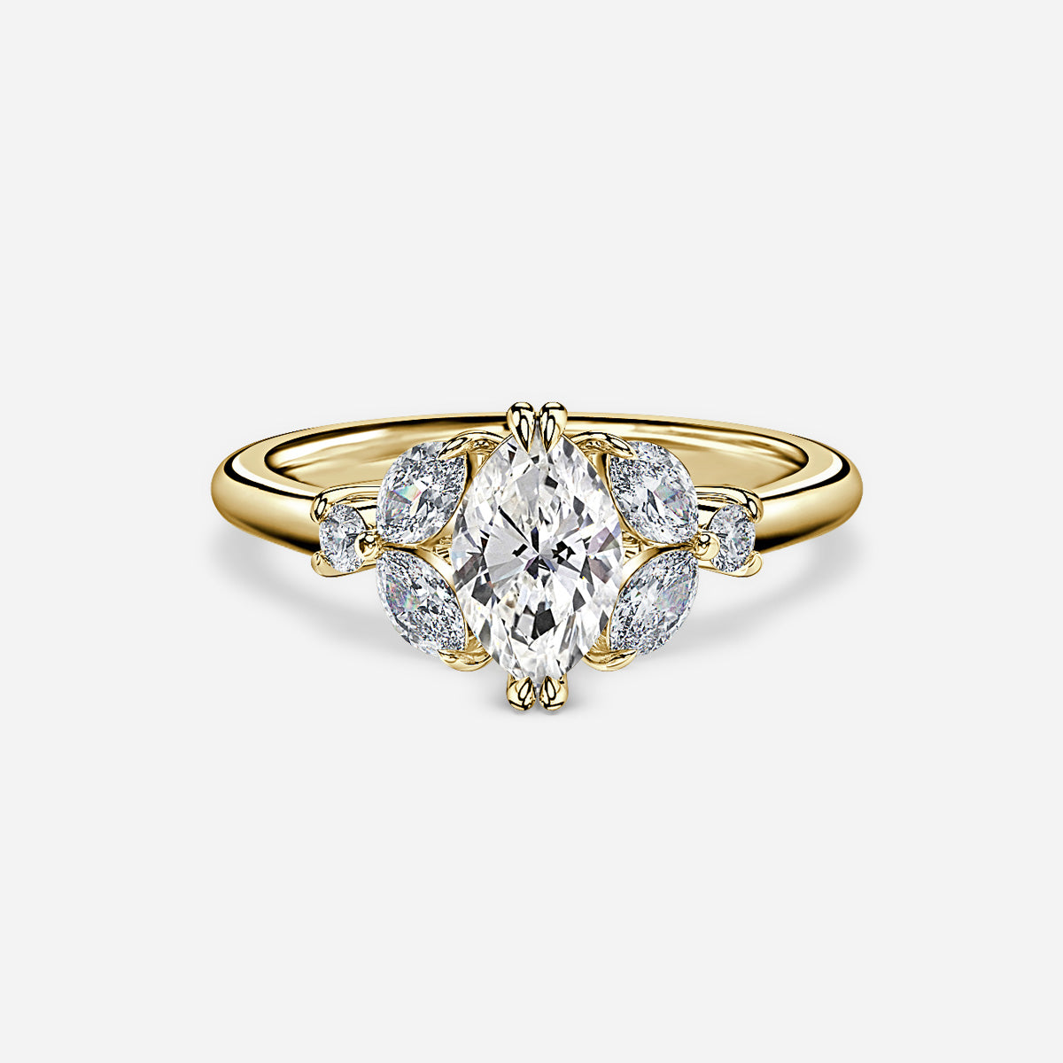 18k Rose Gold 1ct D VVS1 Marquise Engagement Ring Alexa