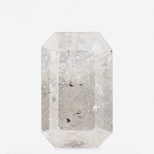 0.30 Carat 5 MM Natural Icy Gray Emerald Salt and Pepper Diamond