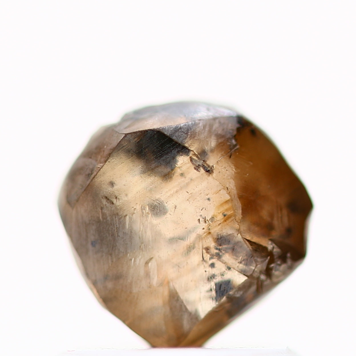 1.12 Carat Cognac Brown Crystal Uncut Rough Natural Diamond 6.1 MM - Blackdiamond