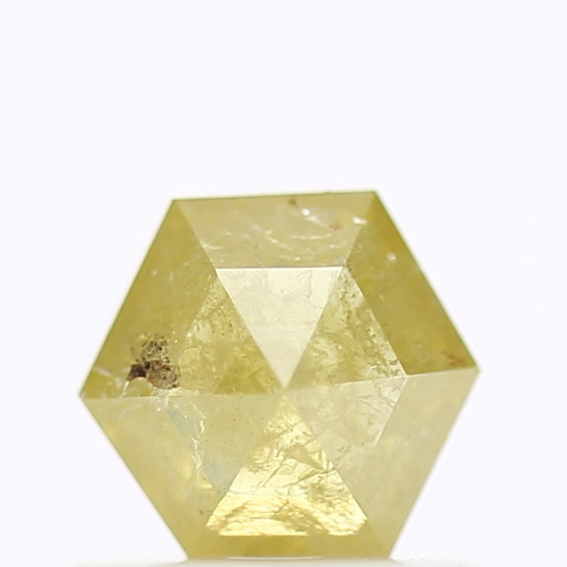 0.46 Carat Natural Yellow Hexagon Salt And Pepper Diamond 5.60 MM