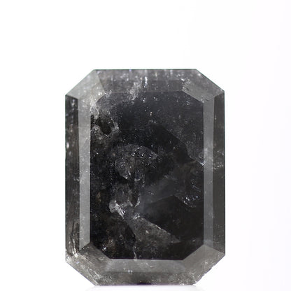 2.82 Carat Natural Emerald Gray Black Salt and Pepper Diamond 10.58 MM - Blackdiamond