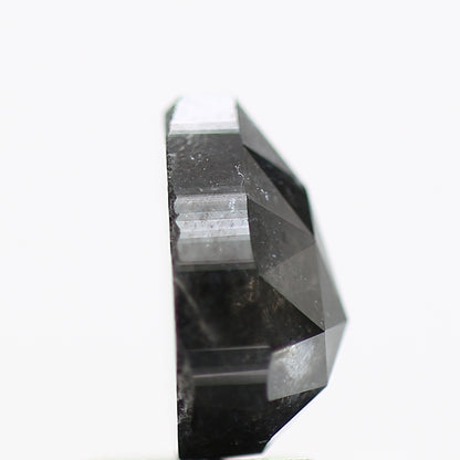 1.77 Carat Rose Cut Black Pear Salt and Pepper Diamond 8.60 MM