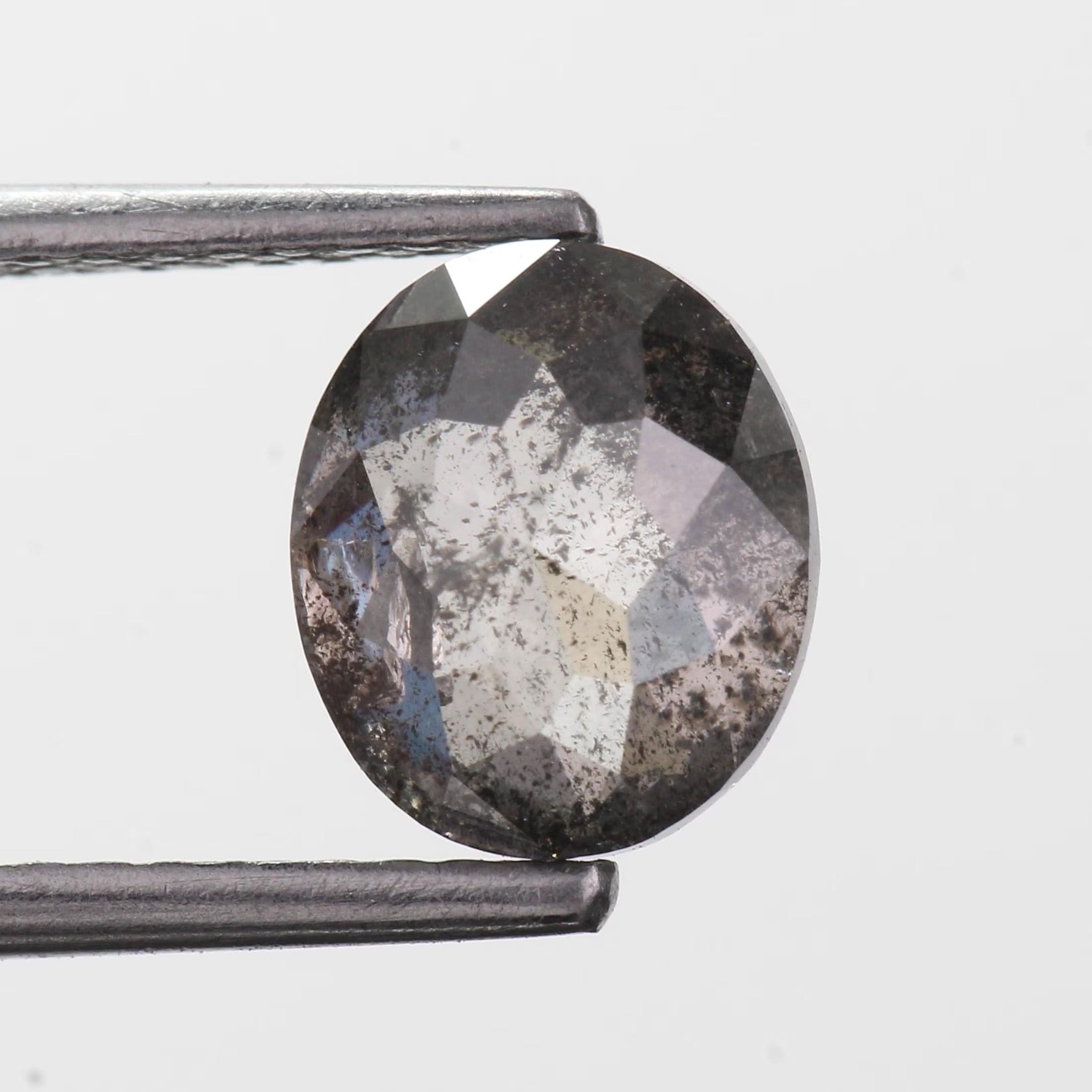 1.77 Carat Salt and Pepper Diamond Oval Natural Brown 7.60 MM
