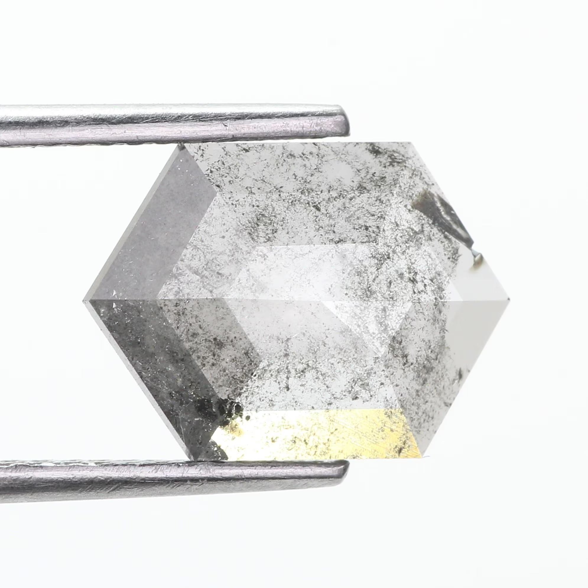 2.30 Ct Natural Hexagon Salt and Pepper Diamond 11.70 MM