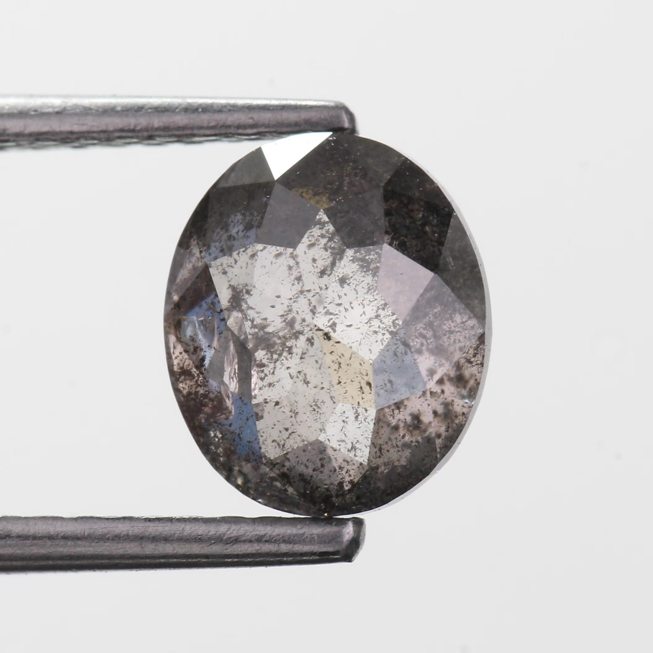 1.77 Carat Salt and Pepper Diamond Oval Natural Brown 7.60 MM