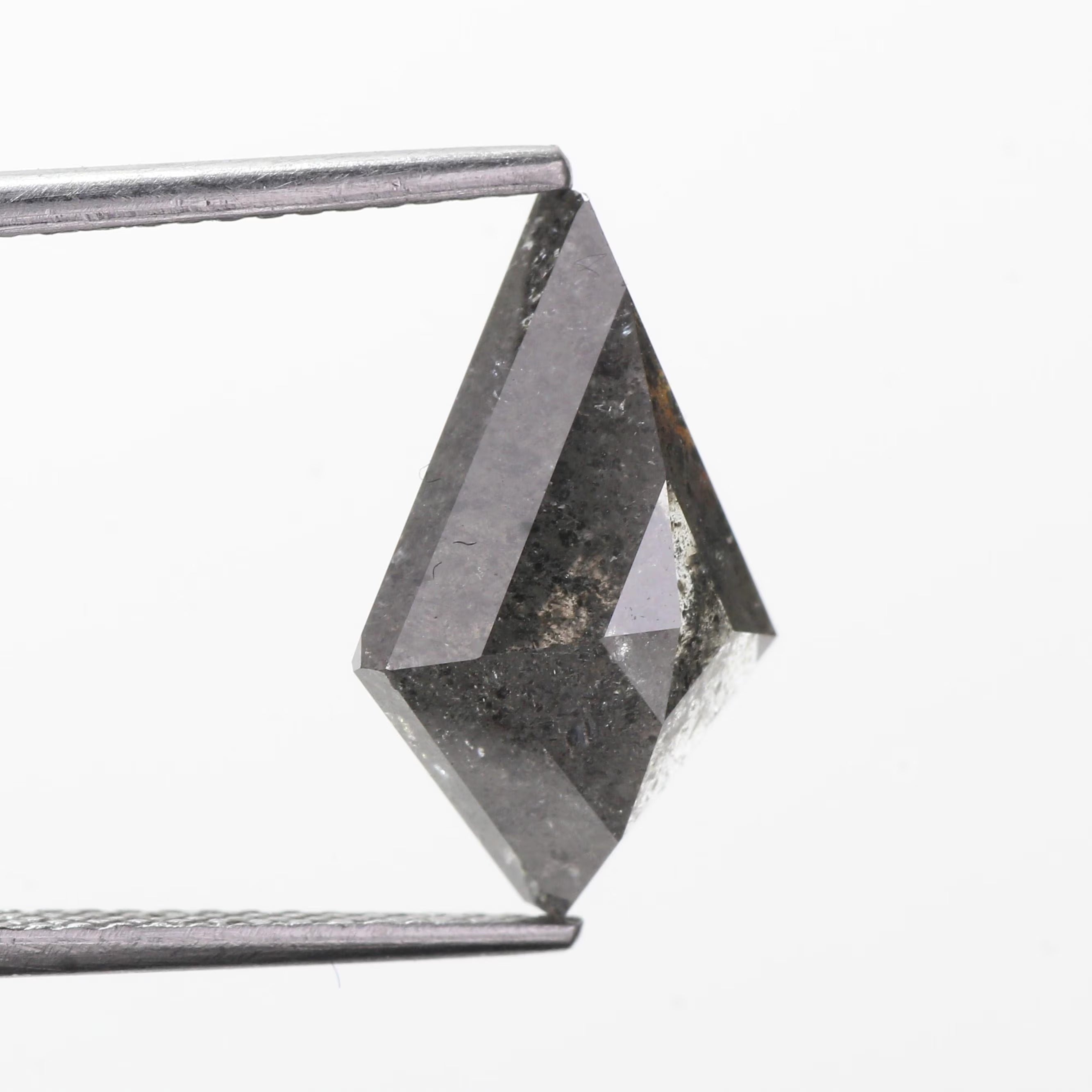 4.39 Carat Natural Gray Salt Pepper Kite Cut Diamond 14.46 MM
