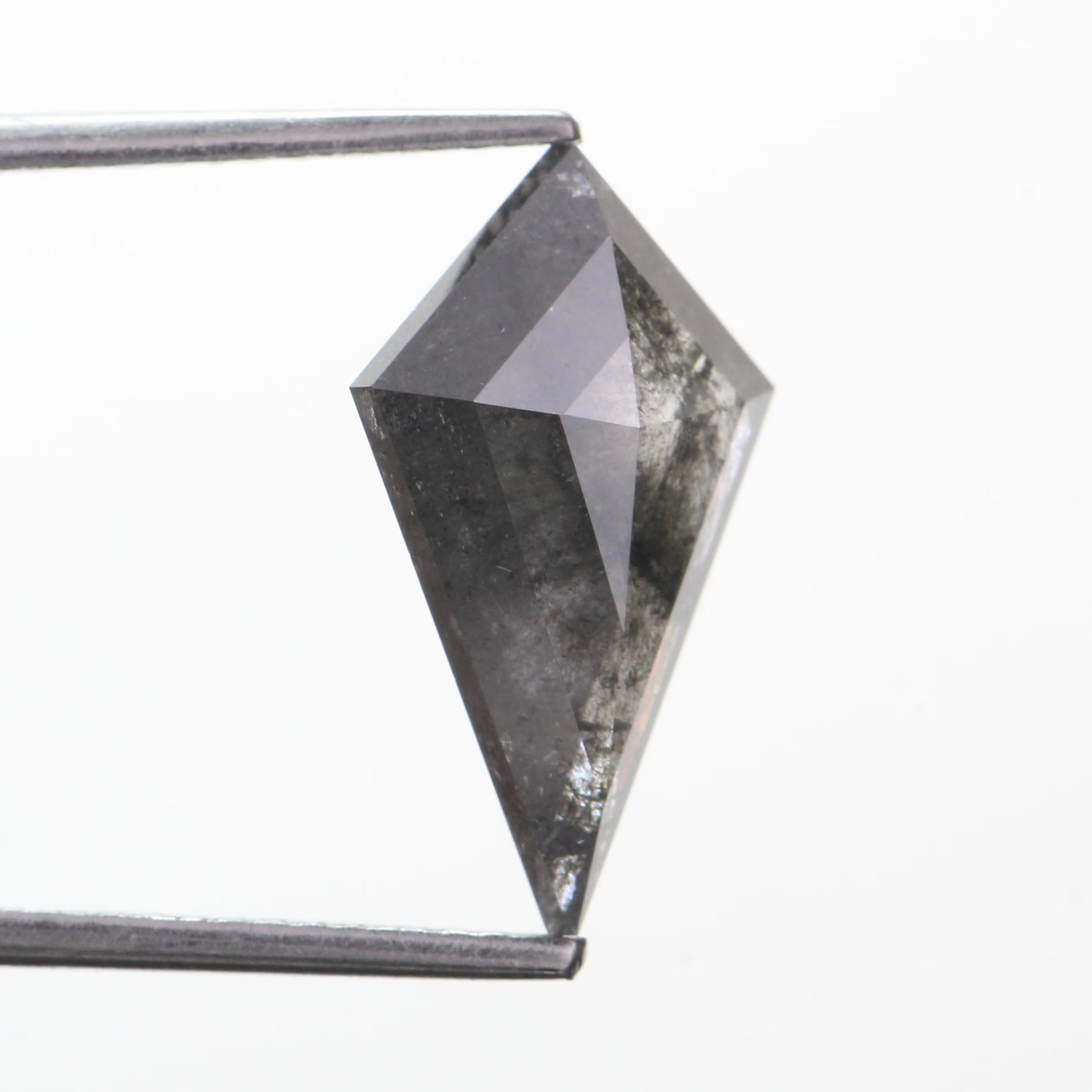 3.36 Carat Natural Gray Kite Cut Salt Pepper Diamond 15.50 MM